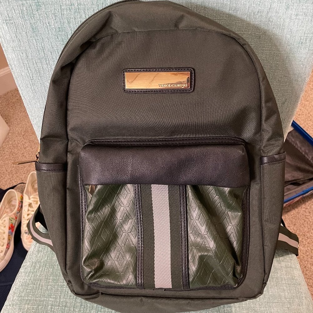 Vince Camuto Olive Green and Black Backpack